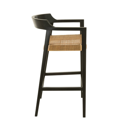 J-Line barstoel Emma - hout - zwart/bruin