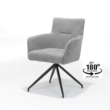 Joey armstoel Stof Retro Bliss Grijs frame zwart
