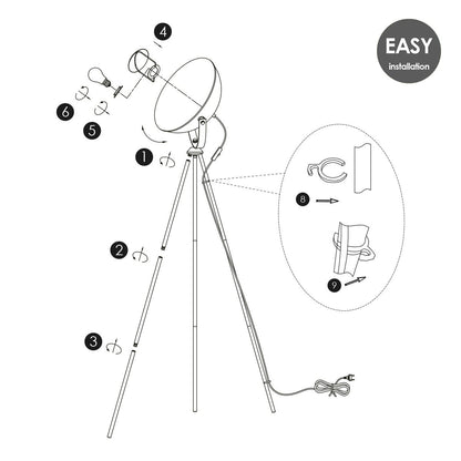 Klassieke Vloerlamp Letal - Zwart/Goud