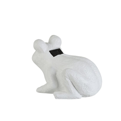 J-Line figuur Kikker Solar Zittend - polyresin - wit