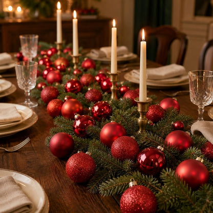Kerstbal set 42 Glass baubles Rood