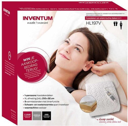 Inventum HL197V 1-Persoons Elektrische Onderdeken en Hoeslaken 2 in 1
