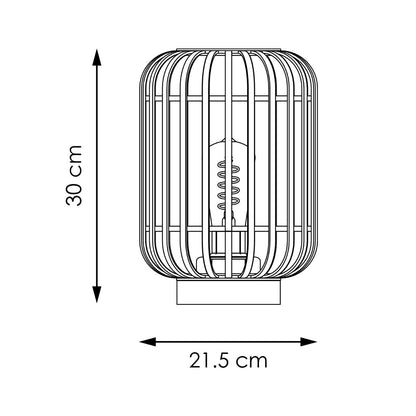 Boheemse Tafellamp met Bamboe kap 21,5 x 21,5 x 30 cm