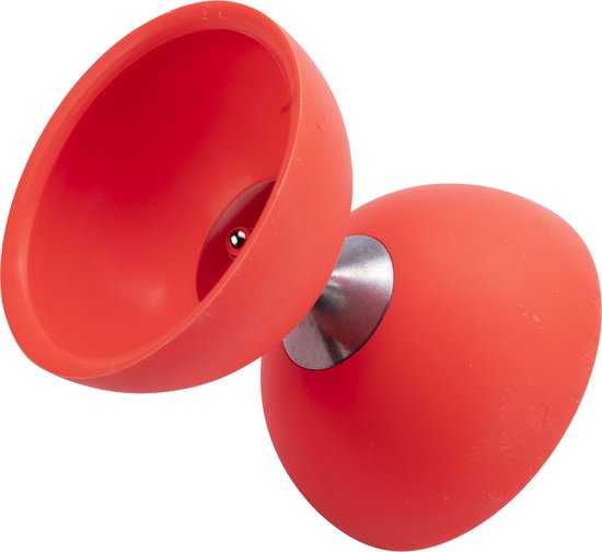 Diabolo rubber met alu stokjes rood