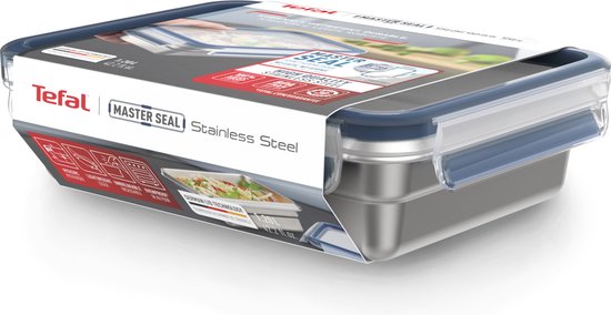 Tefal N1150510 MasterSeal Vershoudbakje 1.2L RVS/Blauw