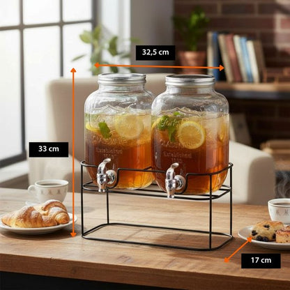 Dubbele drankdispenser op standaard 2x 4L