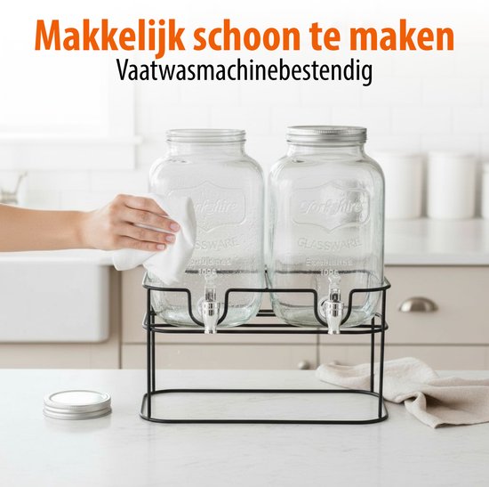 Dubbele drankdispenser op standaard 2x 4L