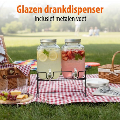 Dubbele drankdispenser op standaard 2x 4L