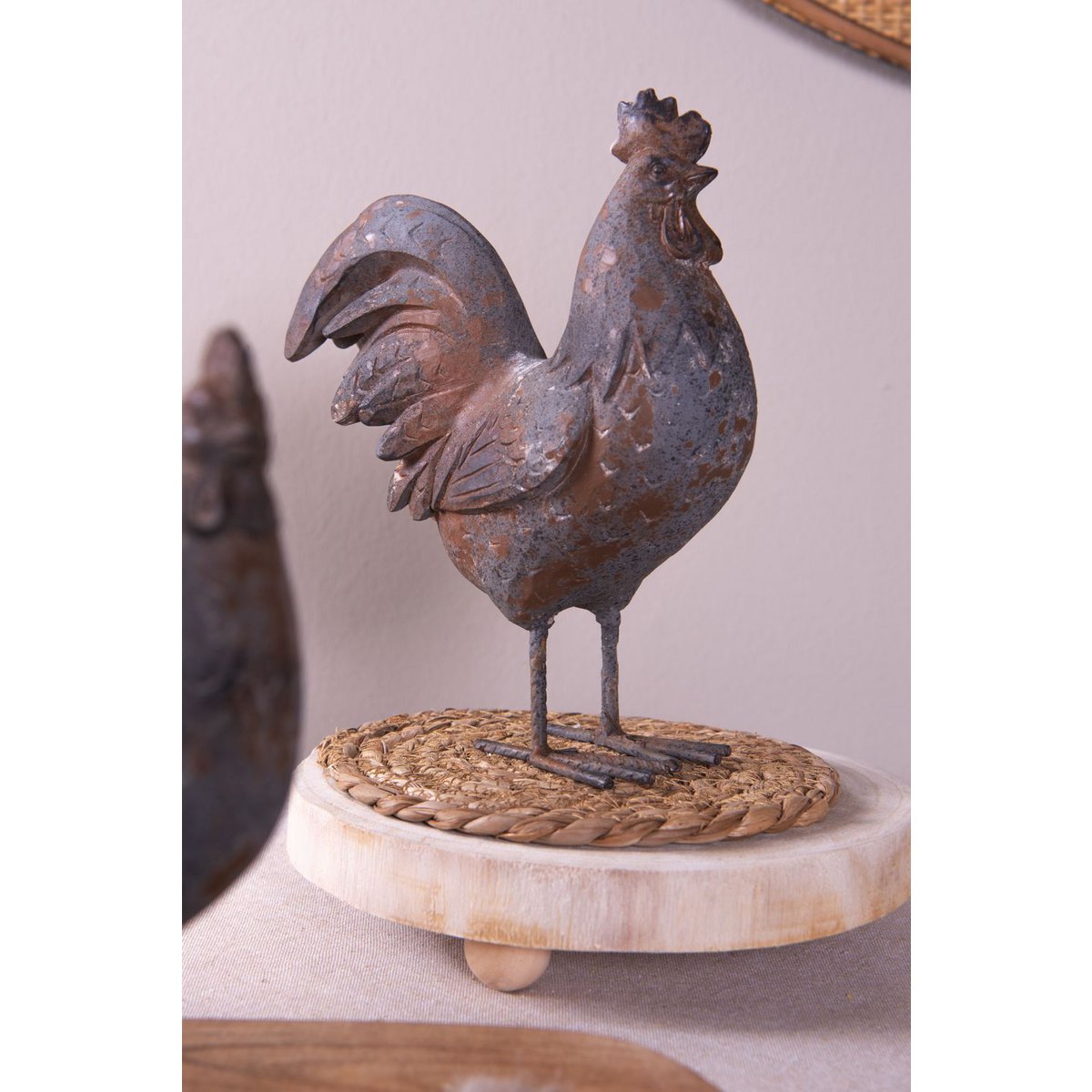 Decoratie Haan 19x9x24 cm