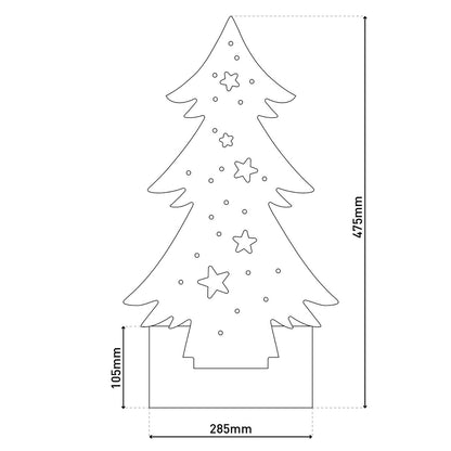 Houten Kerstboom Hoogte 47cm met LED