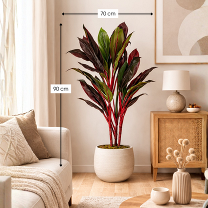 Kunstplant Cordyline Rood Ø70cm H90cm