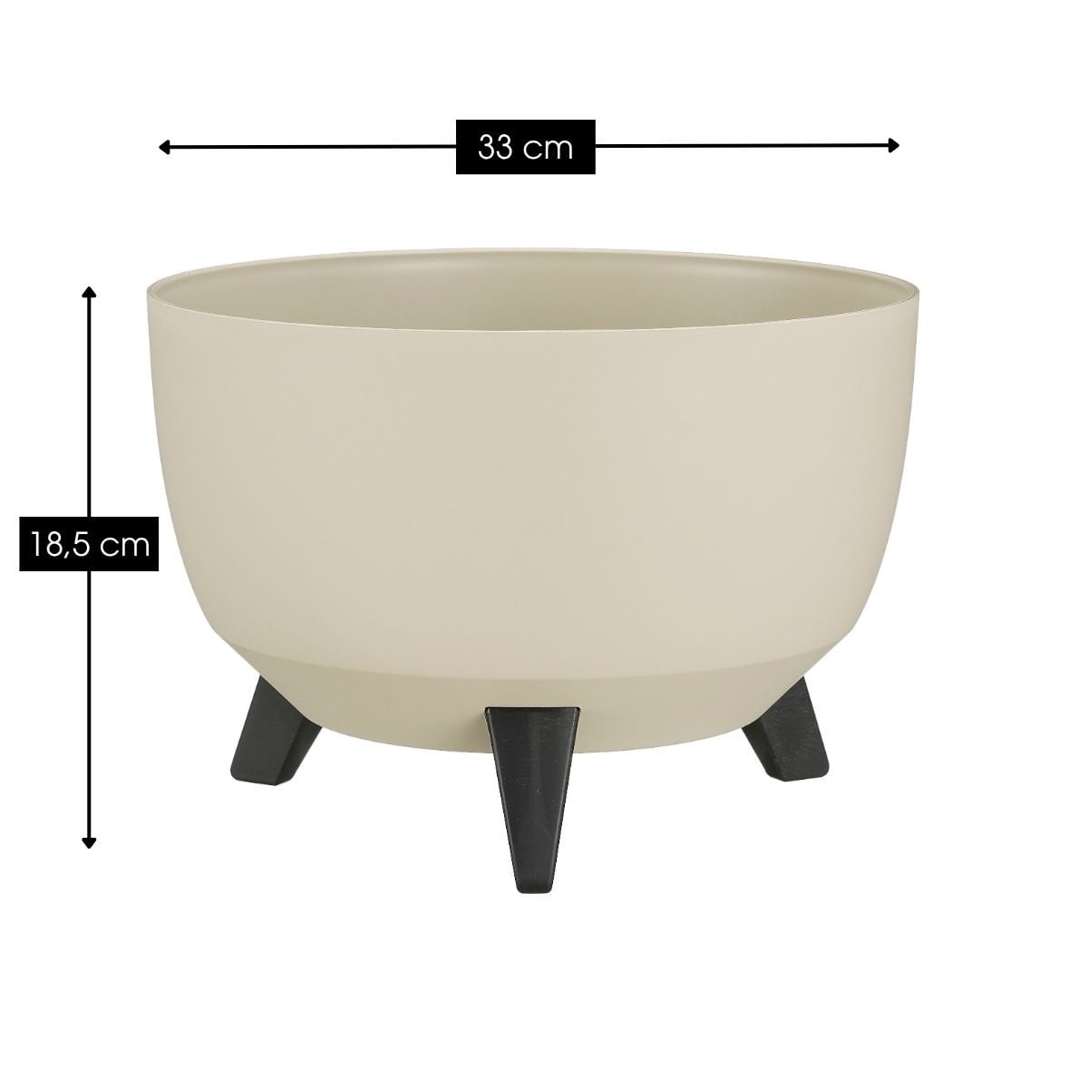 Plantenbak buiten Doppio Beige Ø33 cm H18,5 cm