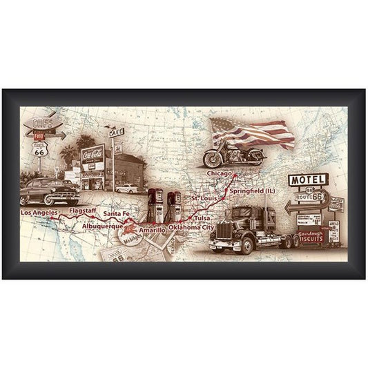 Schilderij Motel/Cafe Route 66 40x80cm