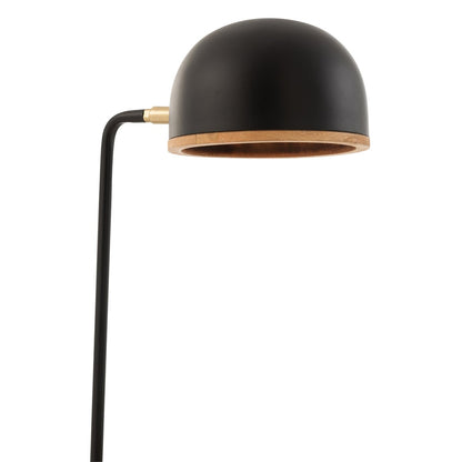 J-Line tafellamp Evy - metaal/hout - zwart/naturel