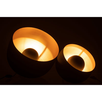 J-Line tafellamp Rond - metaal - zwart/goud - large