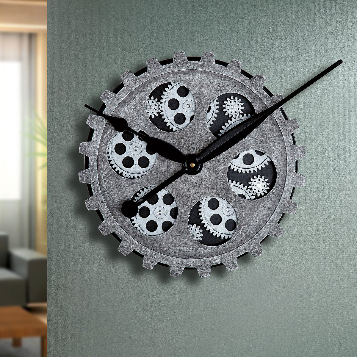 Metalen wandklok "Gears"