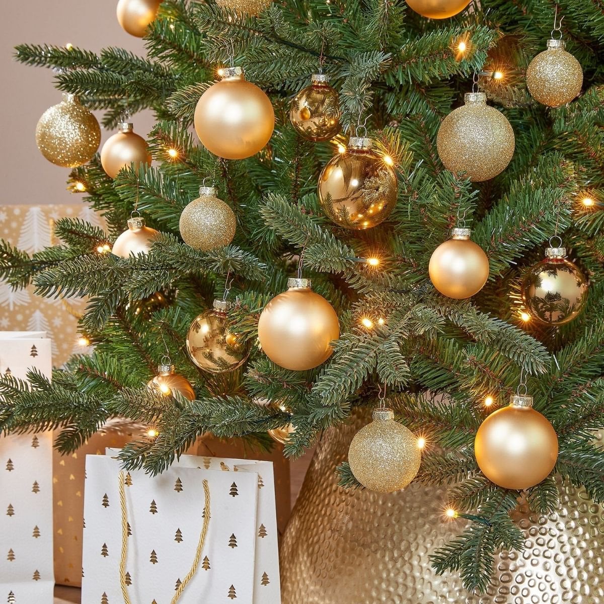 Kerstbal set 42 Glass baubles Goud