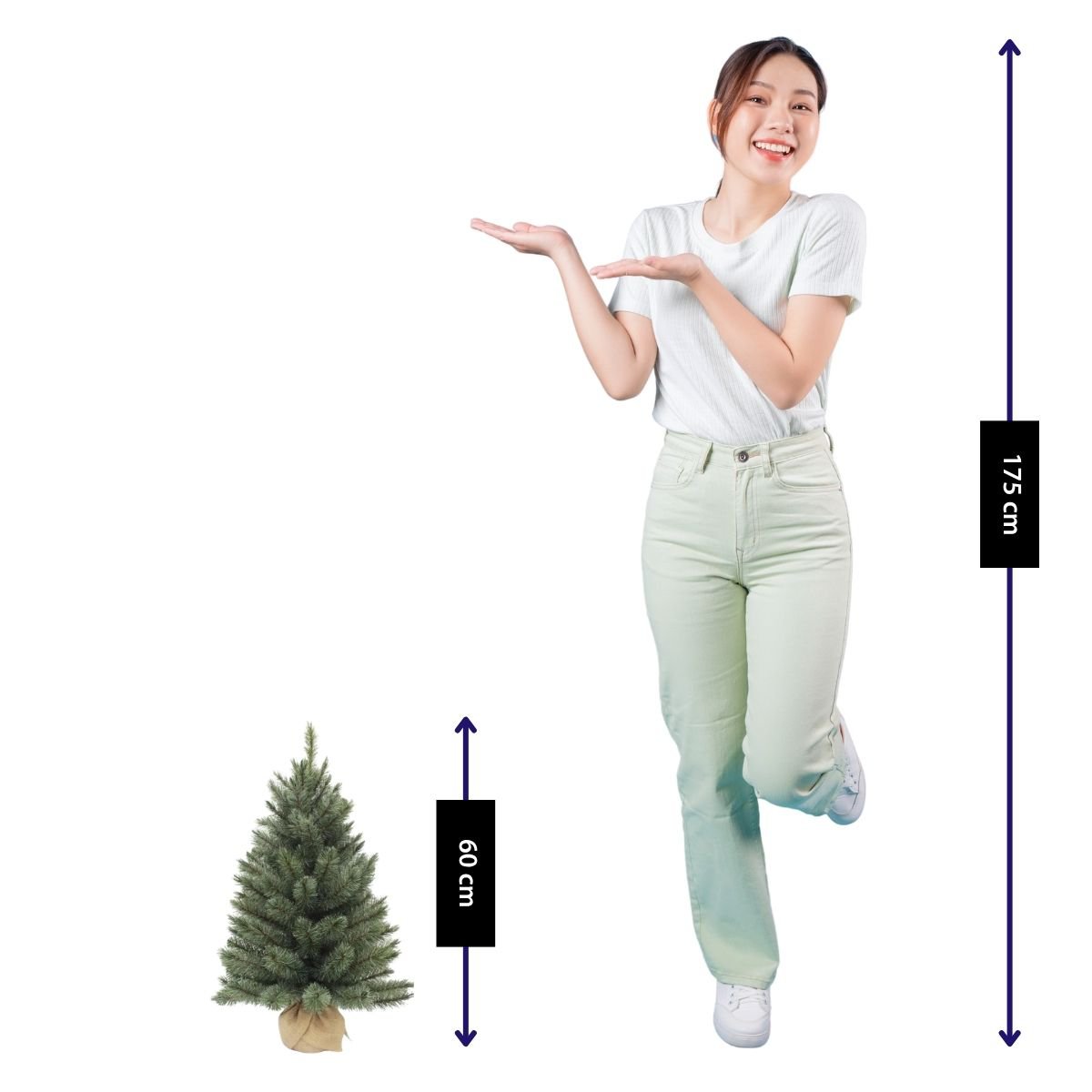 Kunstkerstboom Forest frosted H60cm Ø46cm Groen