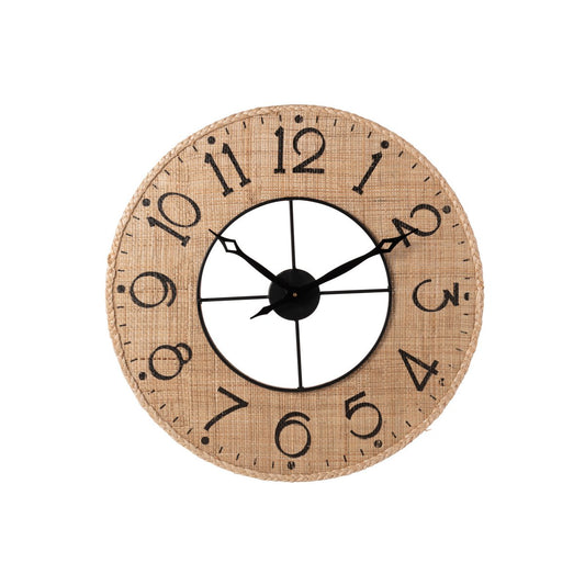 J-Line Klok Sodi Mdf Naturel/Zwart