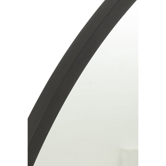 J-Line spiegel Rond - metaal - zwart - medium - Ø 50 cm