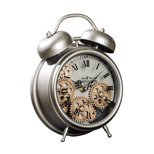 Vloer/tafelklok ronde wekker H.25,5 cm