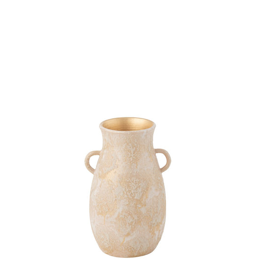J-Line vaas Amphore terra - keramiek - roze/goud - medium - 40 cm hoog