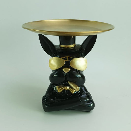 Bulldog Zwart met dienblad