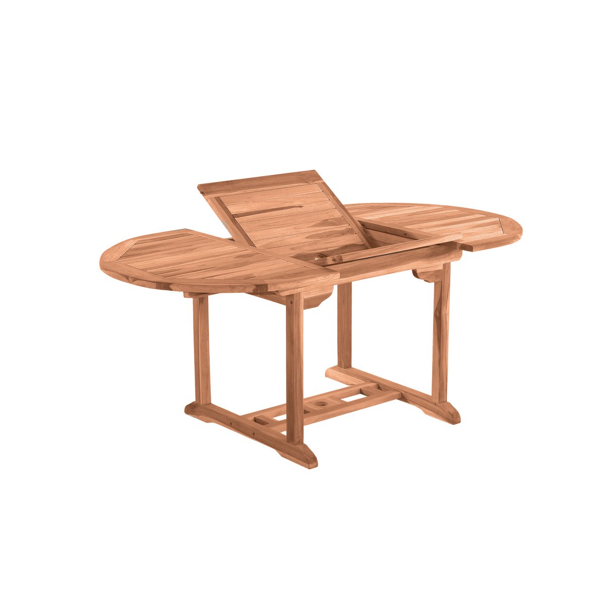 Tuintafel, 120 cm rond, uitschuifbaar, teak