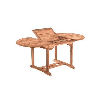 Tuintafel, 120 cm rond, uitschuifbaar, teak