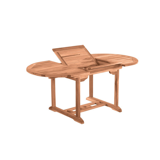 Tuintafel, 120 cm rond, uitschuifbaar, teak