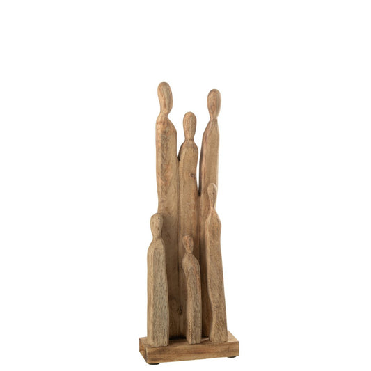 J-Line figuur Groep - hout - naturel