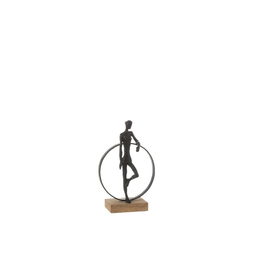 J-Line Man Tegen Ring Op Voet Resin/Ijzer Zwart