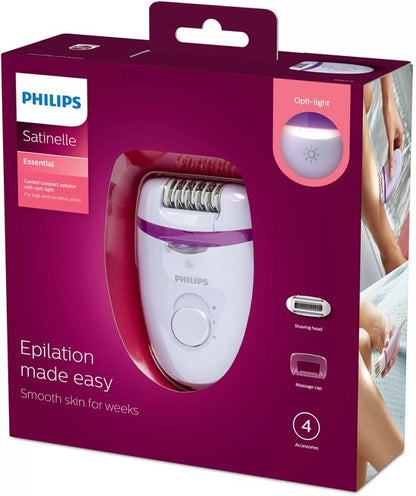 Philips BRE275/00 Satinelle Epilator met Accessoires Wit/Paars
