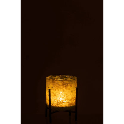 J-Line windlicht Staand Marmer - glas/ijzer - groen - small