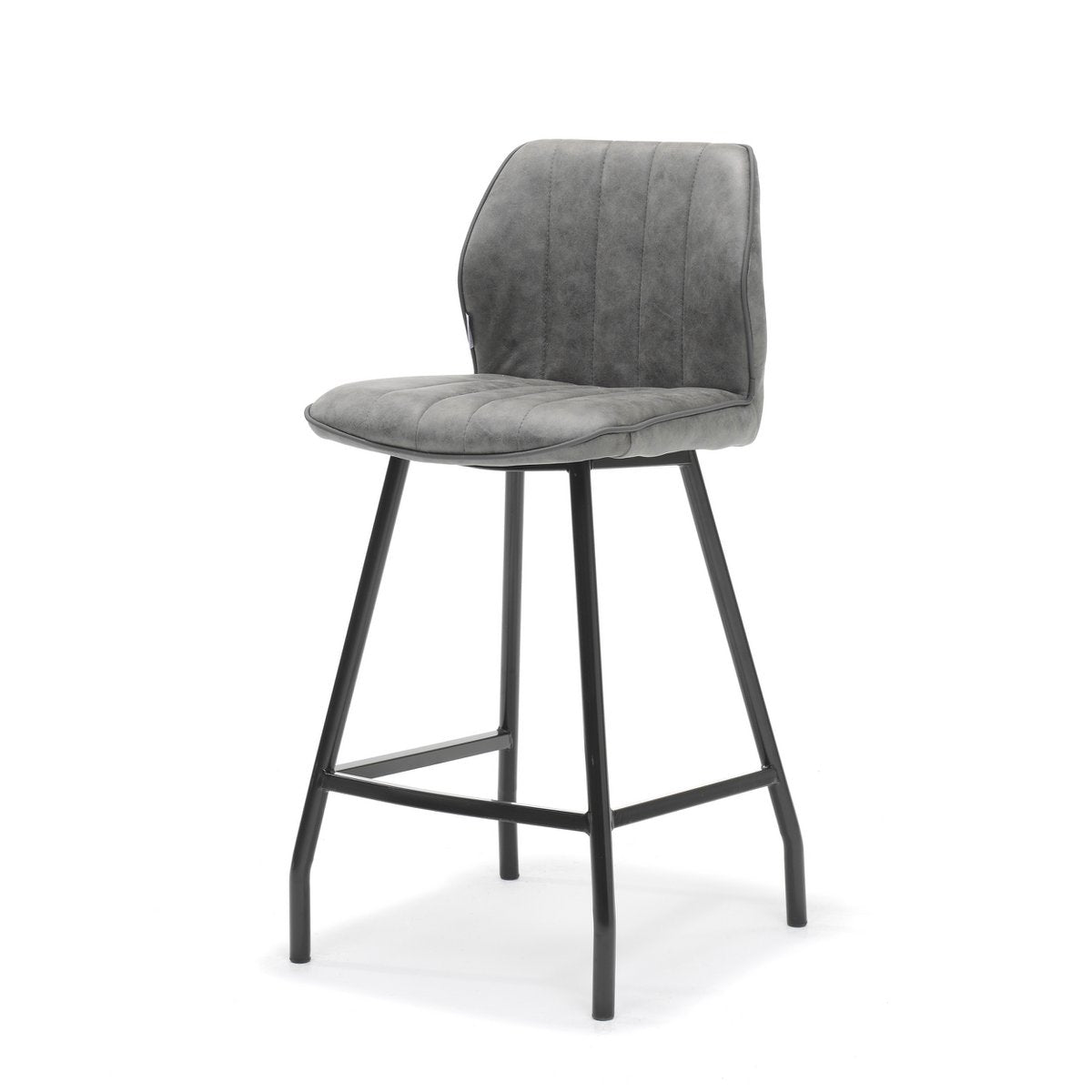 Barkruk Gino zwart stof Soft Steel