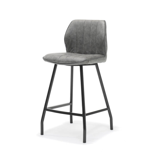 Barkruk Gino zwart stof Soft Steel