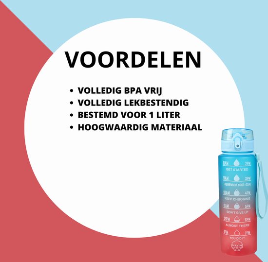 Motivatie Waterfles - Drinkfles 1 Liter