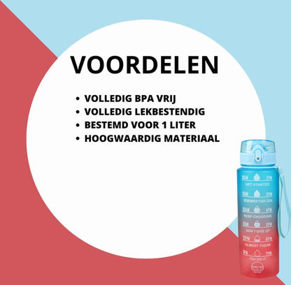 Motivatie Waterfles - Drinkfles 1 Liter