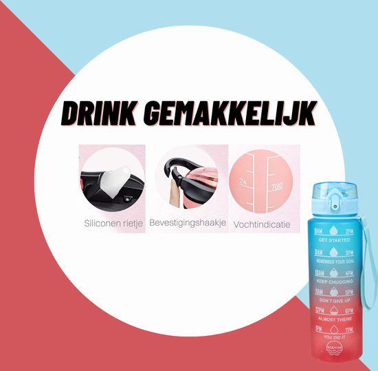 Motivatie Waterfles - Drinkfles 1 Liter