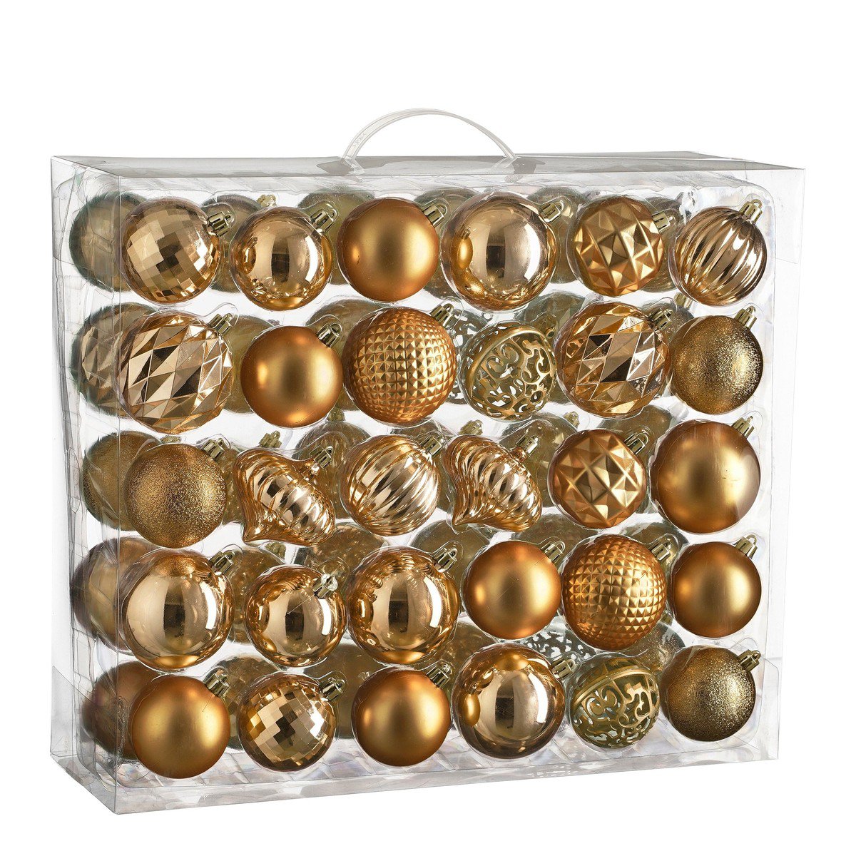 Kerstbal set 60 Unbreakable baubles Koper