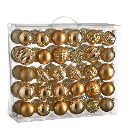 Kerstbal set 60 Unbreakable baubles Koper