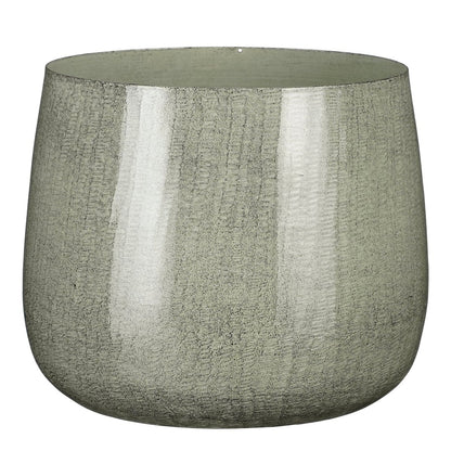Benson Bloempot - H22 x Ø24 cm - Metaal - Lichtgrijs