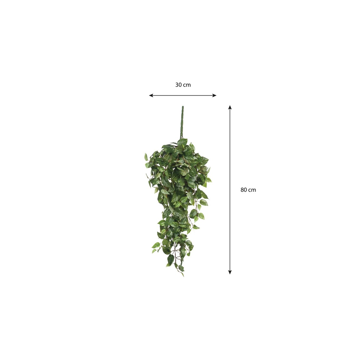Scindapsus Kunst Hangplant - L15 x B30 x H80 cm - Groen
