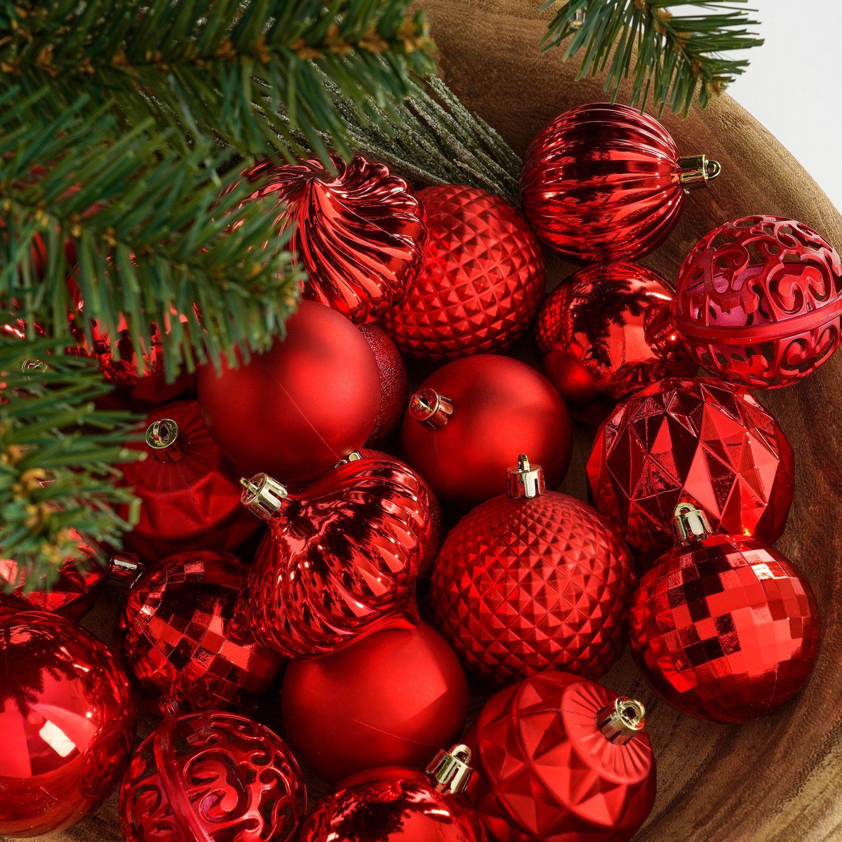 Kerstbal set 60 Unbreakable baubles Rood