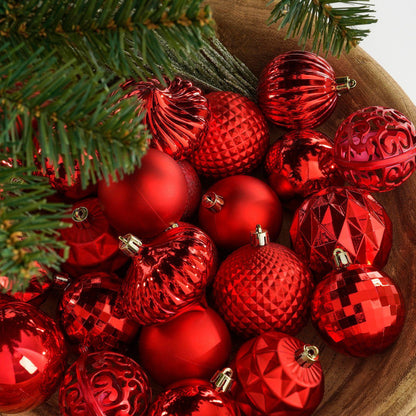 Kerstbal set 60 Unbreakable baubles Rood