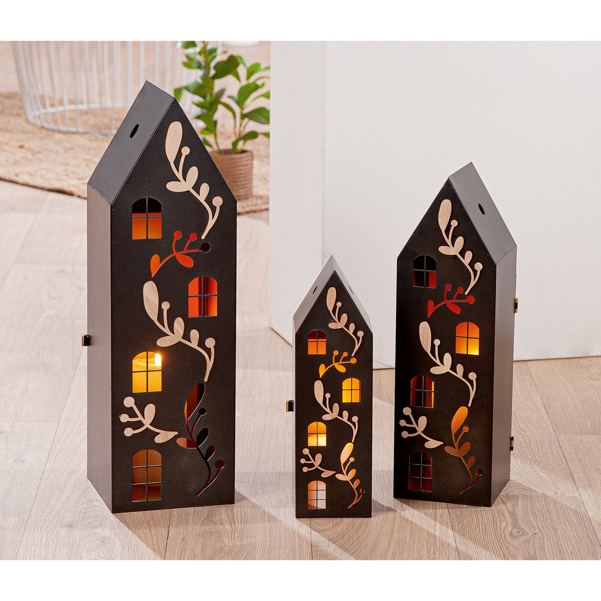 Set van 3 lantaarns "Ranken"