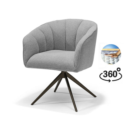 Cocoon armstoel Stof Sahara Grey - 360 Draaibaar frame Anodic Brown