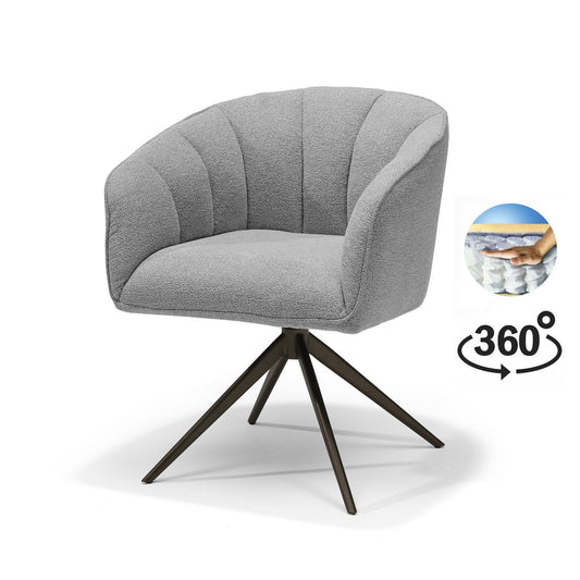 Cocoon armstoel Stof Sahara Grey - 360 Draaibaar frame Anodic Brown