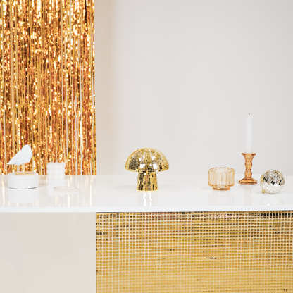 Ornament - Disco -Mushroom - Glass -Gold