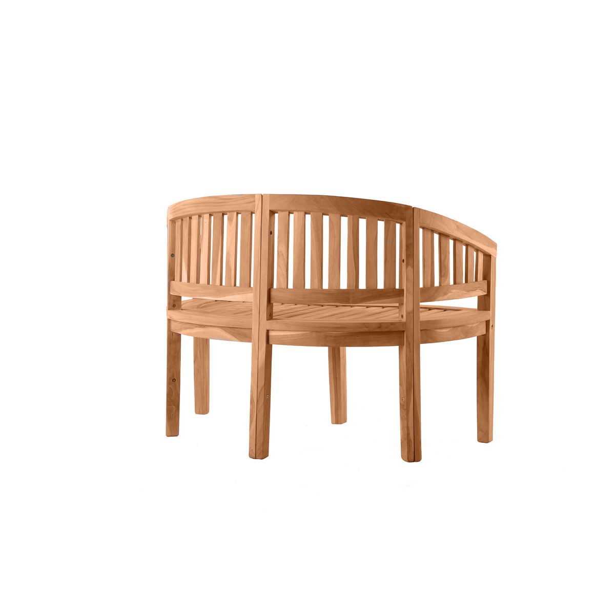 Banaanvormige tuinbank, 120 cm, teak